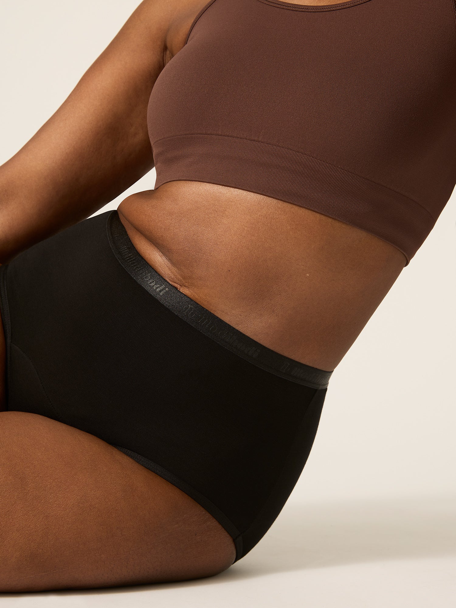 Period Basic Mid-Rise Brief - Moderate in Black - Modibodi Period Basic Mid-Rise Brief - Moderate in Black - Modibodi