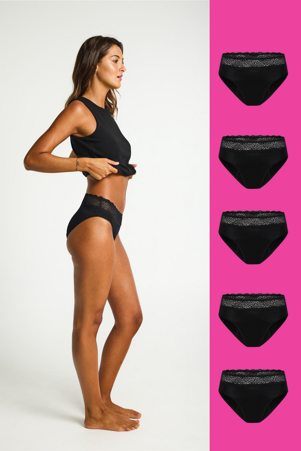 Sensual Hi Waist Bikini Multi-Absorbency 5 Pack
